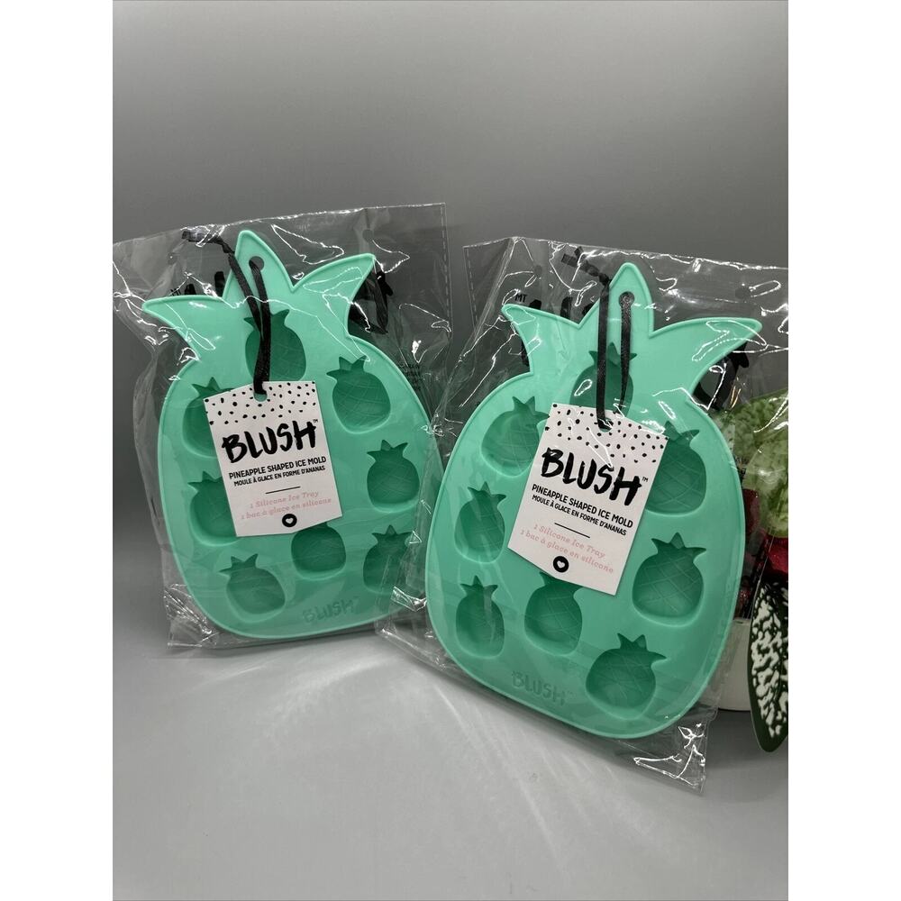 2x BLUSH Silicone Pineapple Shaped Ice Mold Tray - New In Bag- Free Shipping